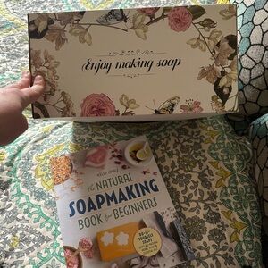 Never used soap making kit with book